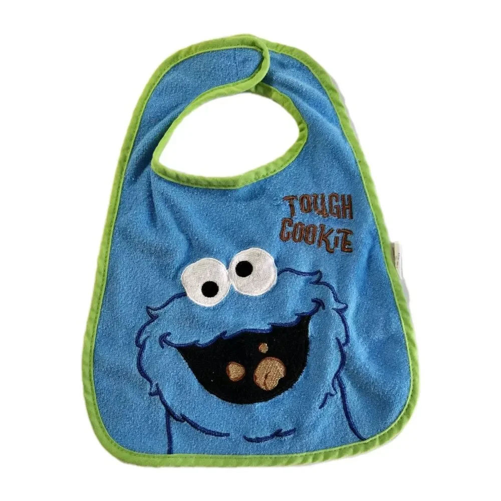 Sesame Street Cookie Monster Baby Bib – Blue Infant Feeding Accessory